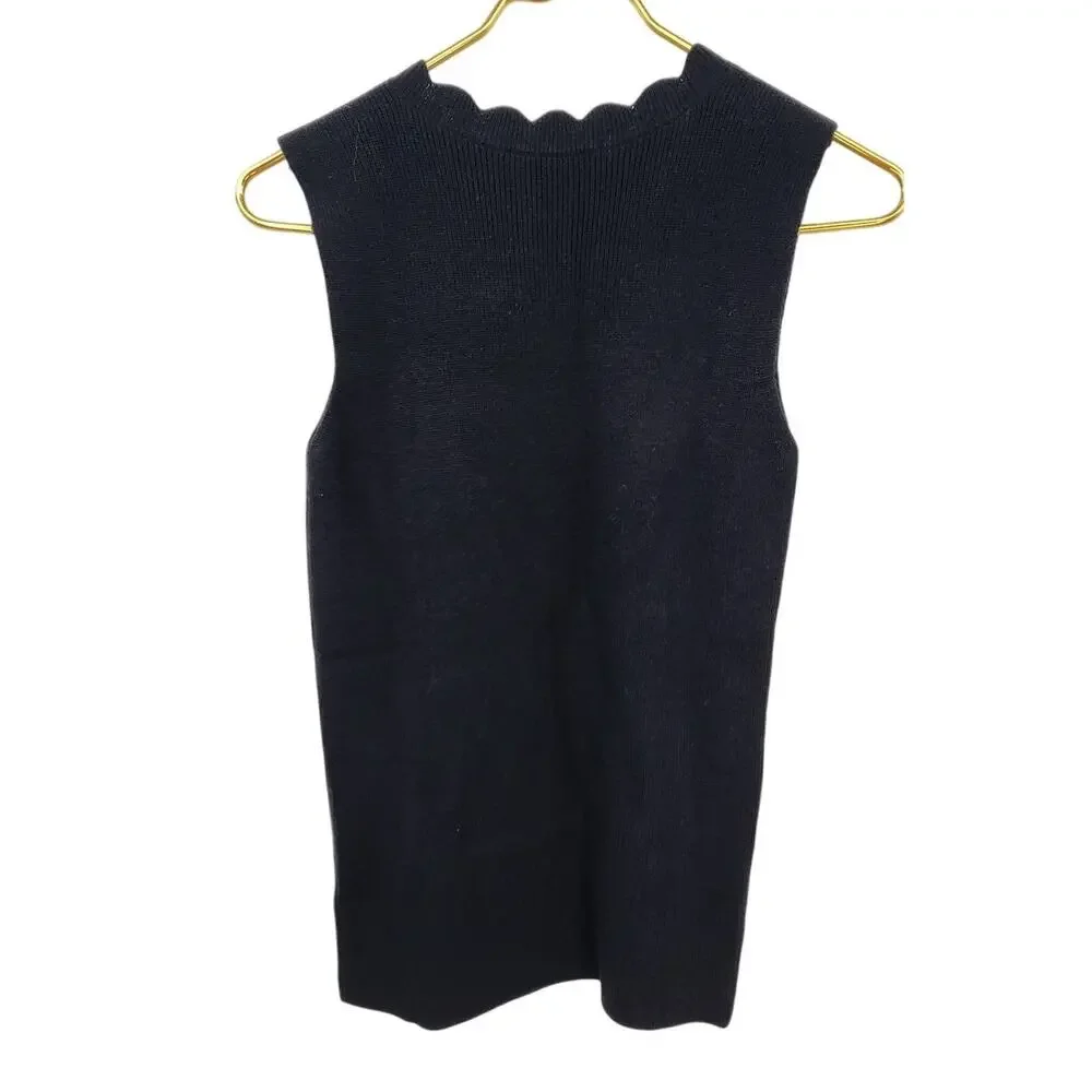 New NWT Ann‎ Taylor Petite Black Sleeveless Sweater Shirt Top Size Small Petite - Picture 2 of 8